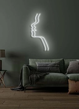Kontur zweier Gesichter im Profil LED-Neonschild für Wohnzimmer Schlafzimmer