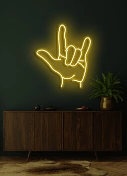 Handsymbol Ich liebe dich LED-Neonschild Wohnzimmer Schlafzimmer