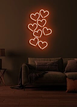 mehrere Herzen LED-Neonschild Wohnzimmer Schlafzimmer