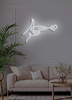 Hand mit Herzsymbol LED-Neonschild für Wohnzimmer Schlafzimmer