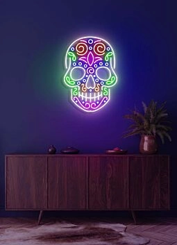 Zuckerschädel LED-Neonschild Wohnzimmer Bar