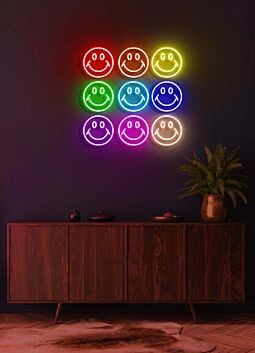 Smiley Gesicht LED-Neonschild Wohnzimmer Büro