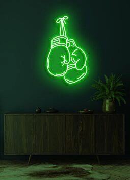 Boxing Gloves Neon Fighting Spirit Illuminated