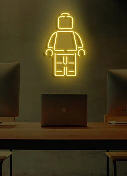 Baustein Figur LED Neonschild moderne Wanddekoration