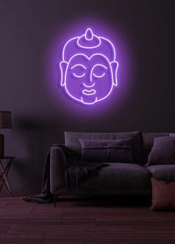 Buddha Neon Serene Illumination Reflecting Peace and Enlightenment