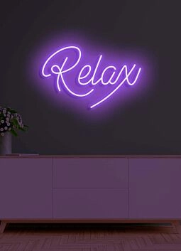 Relax Neon Gentle Reminder to Unwind and Take It Easy in a Soothing Glow