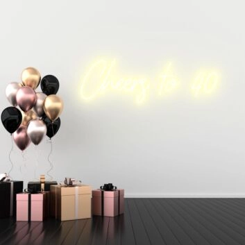 Cheers to 40 Neon Sign Toasting to Four Fabulous Decades