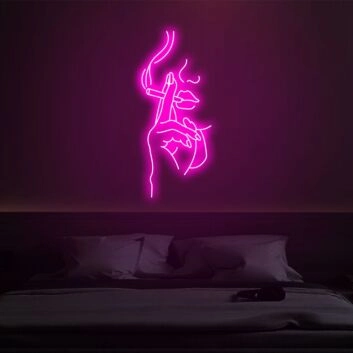 Hand mit Zigarette LED Neonschild Wanddekoration