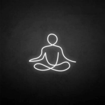 Meditierende Person LED-Neonschild Yoga Studio Wohnzimmer