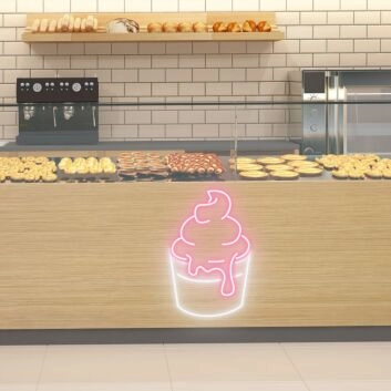 Original Ice Cream Cup Classic Neon Sign for Ice Creameries