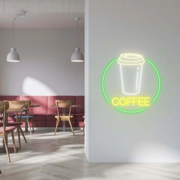 Kaffeebecher LED Neonschild für Café und Restaurant