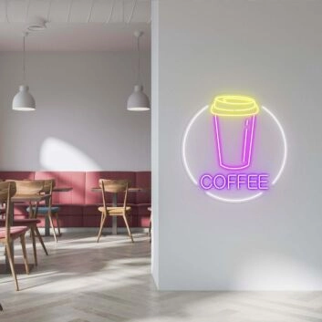 Kaffeebecher LED Neonschild für Café und Restaurant
