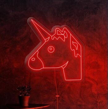 Einhorn Kopf LED Neon Neonschild