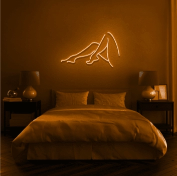 Linienzeichnung von Beinen LED-Neonschild Schlafzimmer Wohnzimmer