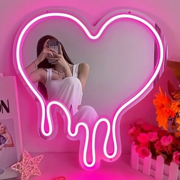 Herzform mit fließendem Design LED-Neonschild Schlafzimmer Wohnzimmer