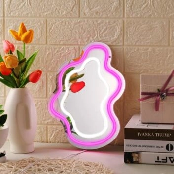 Spiegel mit abstraktem Rahmen LED-Neonschild Wohnzimmer Schlafzimmer