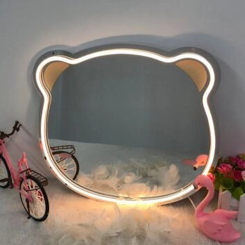 Bärenkopf LED-Neonschild für Kinderzimmer Wohnzimmer