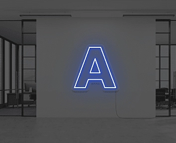 Buchstabe A LED Neonschild für Büro und Wohnzimmer