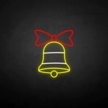 Weihnachtsglocke mit Schleife LED-Neonschild für Weihnachten Wohnzimmer