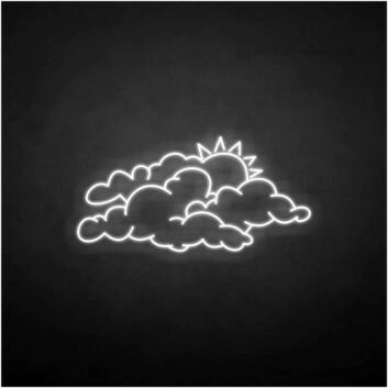 Wolken mit Sonne LED-Neonschild Wohnzimmer Kinderzimmer