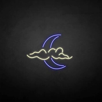 Halbmond mit Wolken LED-Neonschild Schlafzimmer Wohnzimmer