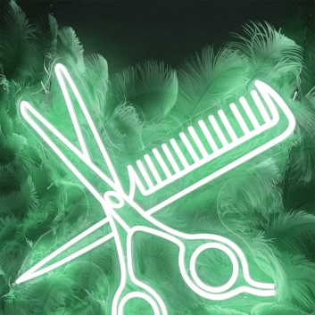 Friseurschere und Kamm LED-Neonschild für Friseursalon