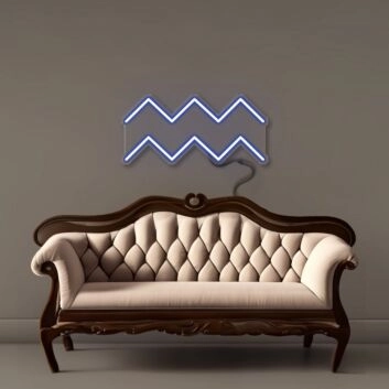 Wassermann Sternzeichen Symbol LED-Neonschild für Wohnzimmer und Astrologie Dekor
