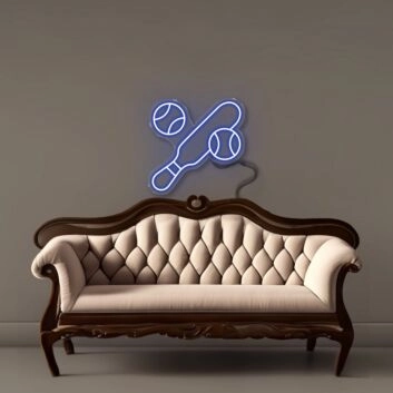 Baseballschläger und Bälle LED-Neonschild Sportbar Wohnzimmer