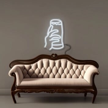 Hand mit Bierglas LED-Neonschild für Bar und Wohnzimmer