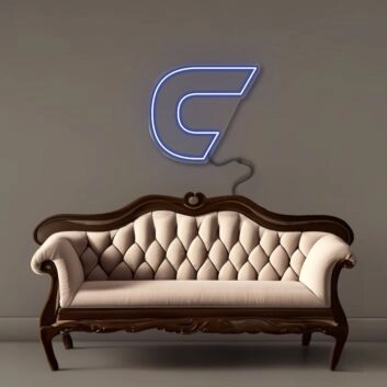 Abstrakter Buchstabe C Symbol LED-Neonschild Wohnzimmer Büro