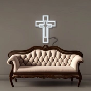 Kreuz LED-Neonschild für Wohnzimmer oder Gebetsraum
