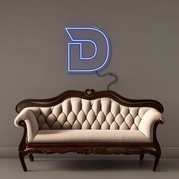 Buchstabe D LED Neonschild für Wohnzimmer und Büro
