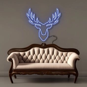 Hirschkopf LED-Neonschild für Wohnzimmer und Bar