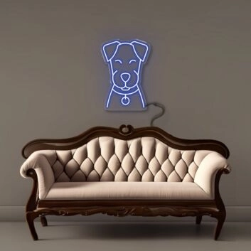 Hundekopf LED-Neonschild Wohnzimmer