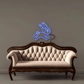 springender Hase LED-Neonschild Wohnzimmer Kinderzimmer