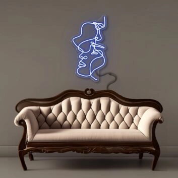 Abstrakte Gesichter LED-Neonschild Wohnzimmer Studio