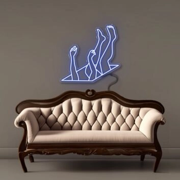 Abstrakte Figur mit Beinen und Armen LED-Neonschild für Wohnzimmer Kunstgalerie