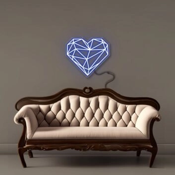 Geometrisches Herz LED-Neonschild Wohnzimmer Schlafzimmer