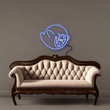 Geisterfigur mit offenem Mund LED-Neonschild Wohnzimmer Gamingzimmer