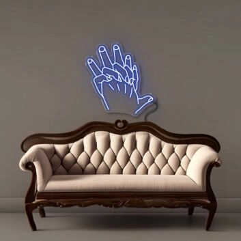 ineinander verschränkte Hände LED-Neonschild für Wohnzimmer Studio