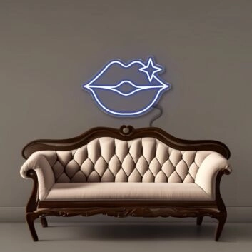 Lippen mit Stern LED-Neonschild Wohnzimmer Studio