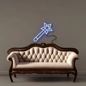 Zauberstab mit Sternspitze LED-Neonschild Wohnzimmer Kinderzimmer