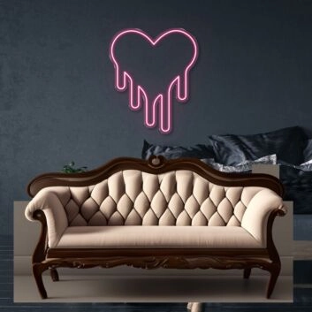 tropfendes Herz LED-Neonschild Wohnzimmer Schlafzimmer