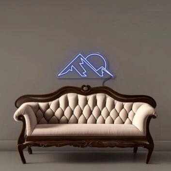 Berg mit Sonne LED-Neonschild Wohnzimmer Büro