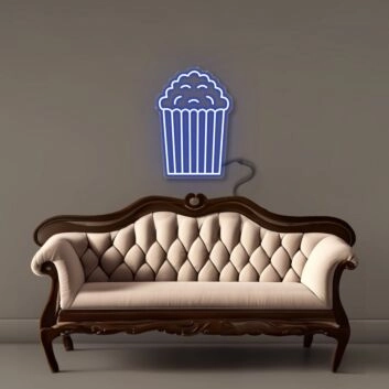 Popcornbecher LED-Neonschild Wohnzimmer Home Cinema