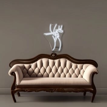 Tanzendes Paar Umriss LED-Neonschild Wohnzimmer Studio