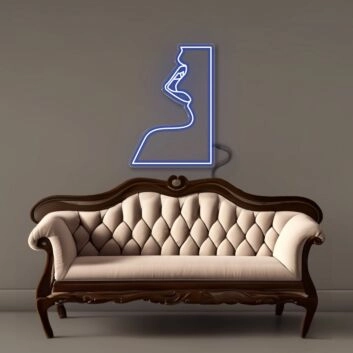 Kontur eines Gesichts mit geöffnetem Mund LED-Neonschild Wohnzimmer Bar