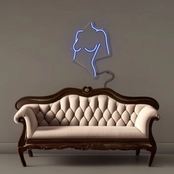 weiblicher Torso Umriss LED-Neonschild Wohnzimmer Atelier