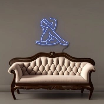 Sitzende Frau Silhouette LED-Neonschild Wohnzimmer Studio