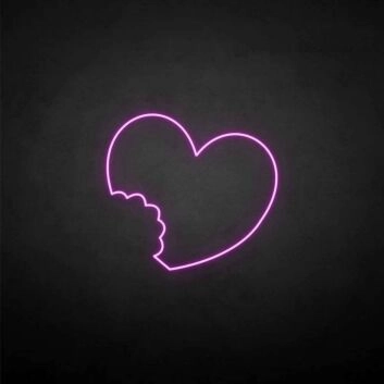 angebissenes Herz LED-Neonschild Wohnzimmer Schlafzimmer